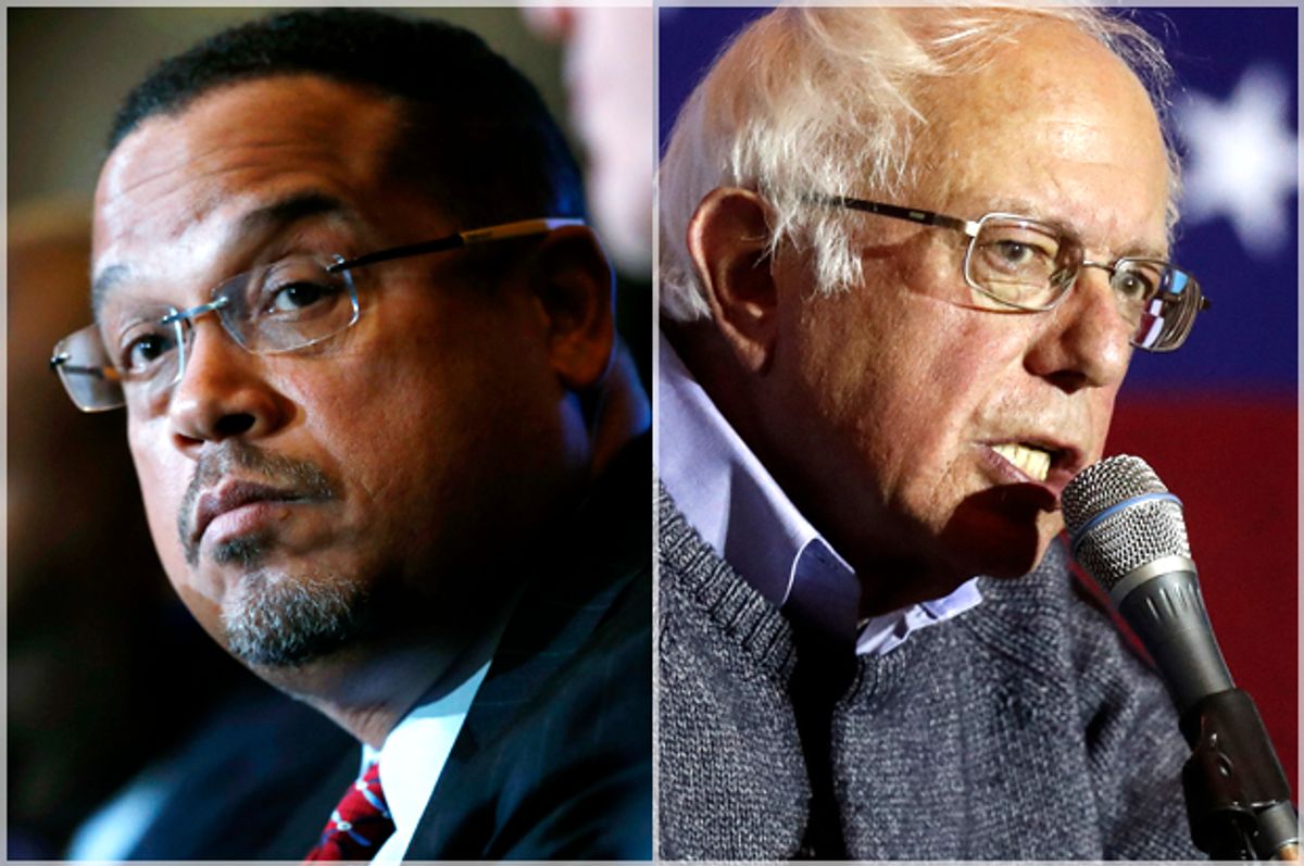 Keith Ellison; Bernie Sanders   (AP/David Zalubowski/John Minchillo)