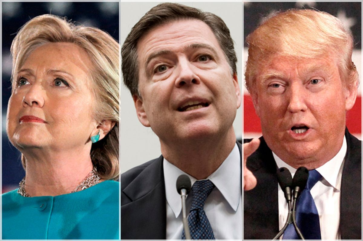 Hillary Clinton; James Comey; Donald Trump   (Reuters/Brian Snyder/AP/Jose Luis Magana/Reuters/Rick Wilking)