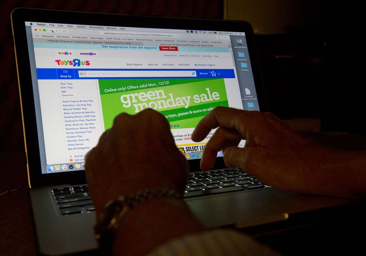 An online shopper searches different sites, Monday, Dec. 12, 2016, from Miami. Unfortunately, there’s no time like the holidays for fraud. Online shopping is convenient and popular, for shoppers and scammers alike. Experts suggest restricting your purchases to reputable vendors, and be wary of lookalike websites, where the name of a well-known brand is slightly off. Also, don’t click on emails and links from unfamiliar senders, and make payments only on secure sites indicated by a lock symbol or “https” in the web address. (AP Photo/Wilfredo Lee) (AP)