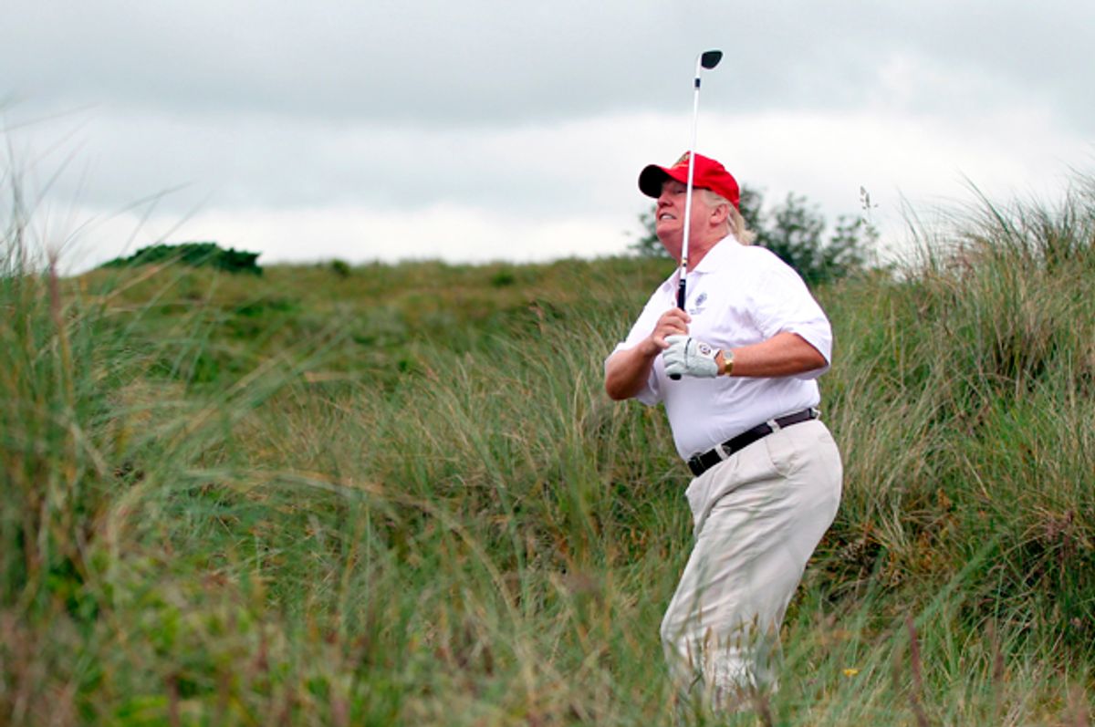 Donald Trump plays golf on July 10, 2012 in Balmedie, Scotland. (Getty/Ian MacNicol)