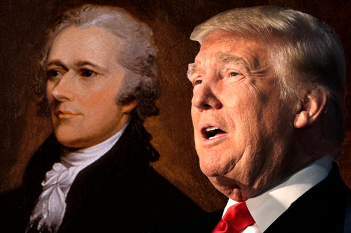 Alexander Hamilton and Donald Trump   (AP/John Locher)