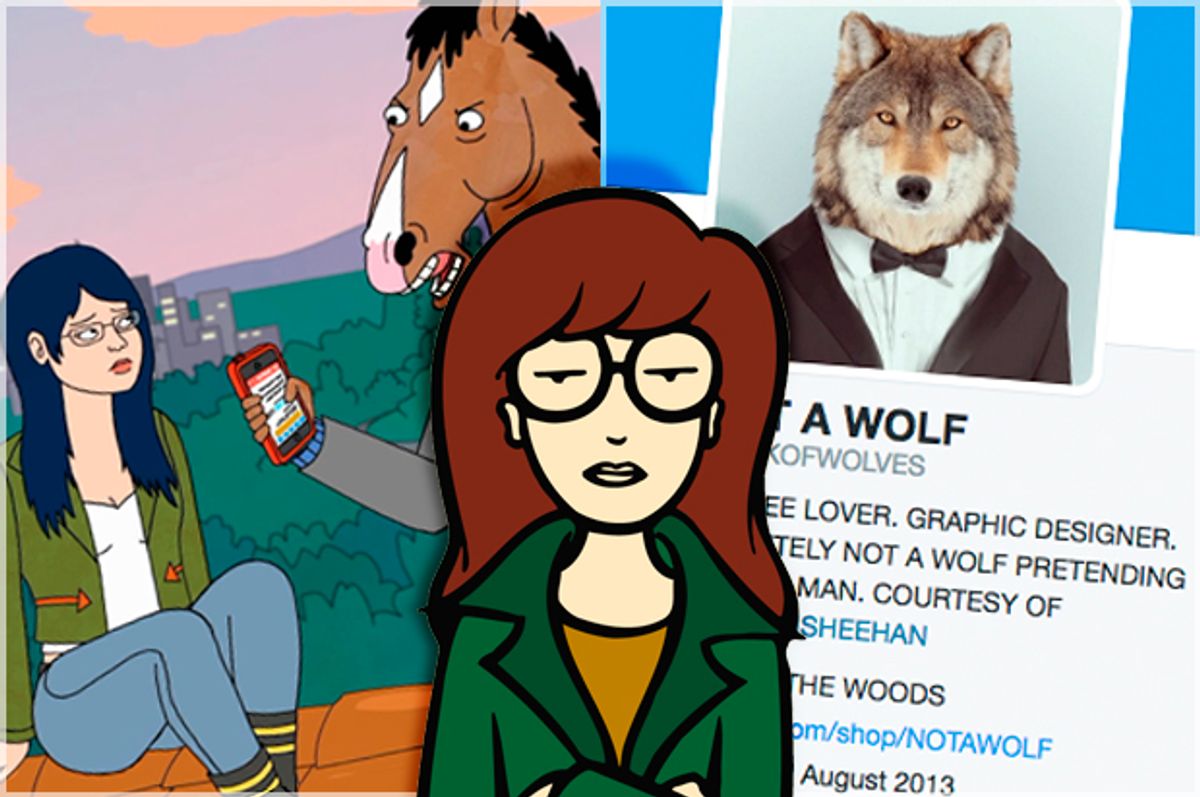 Daria; Bojack Horseman; Not a Wolf twitter account   (Paramount Television/Netflix)