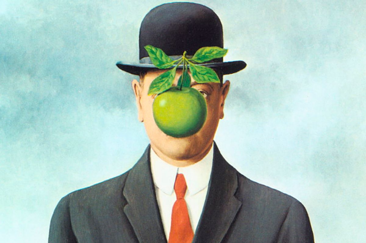 Detail of Rene Magritte's "Son of Man"   (Wikimedia)