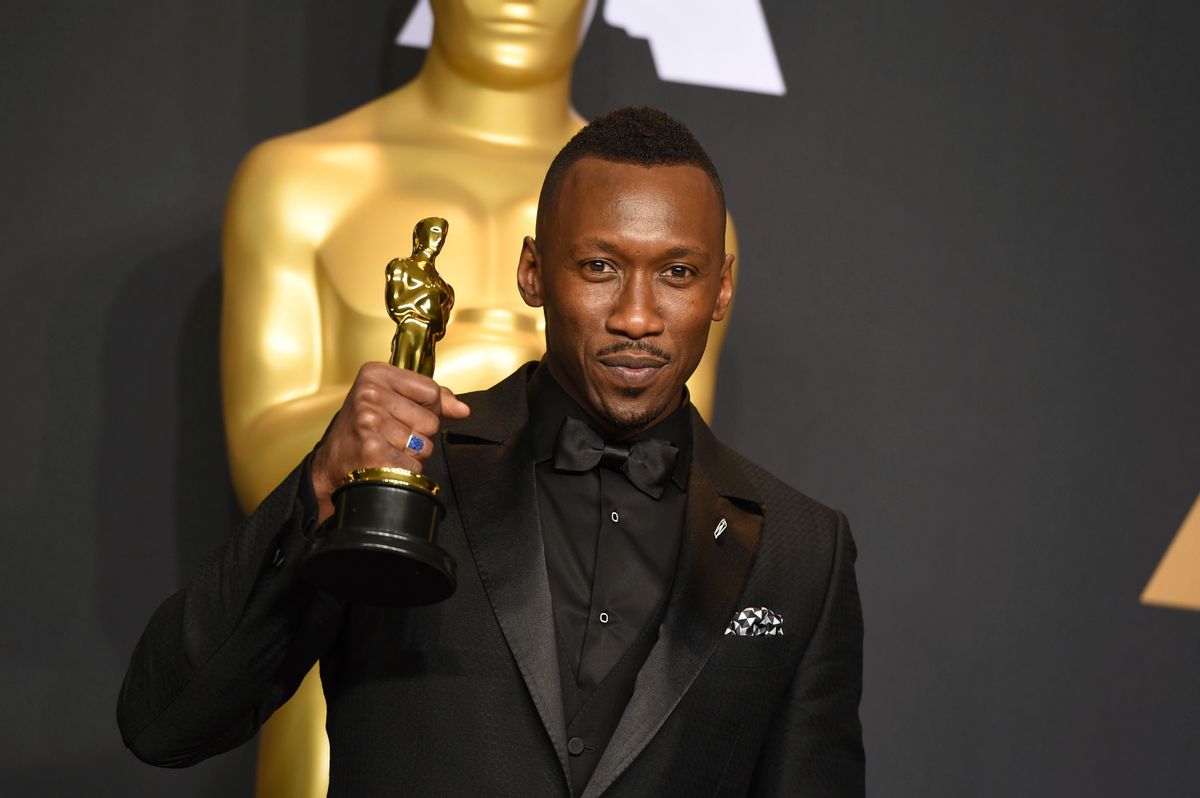 Mahershala Ali poses in the press room with the award for best actor in a supporting role for "Moonlight" at the Oscars on Sunday, Feb. 26, 2017, at the Dolby Theatre in Los Angeles. (Photo by Jordan Strauss/Invision/AP) (Jordan Strauss/invision/ap)