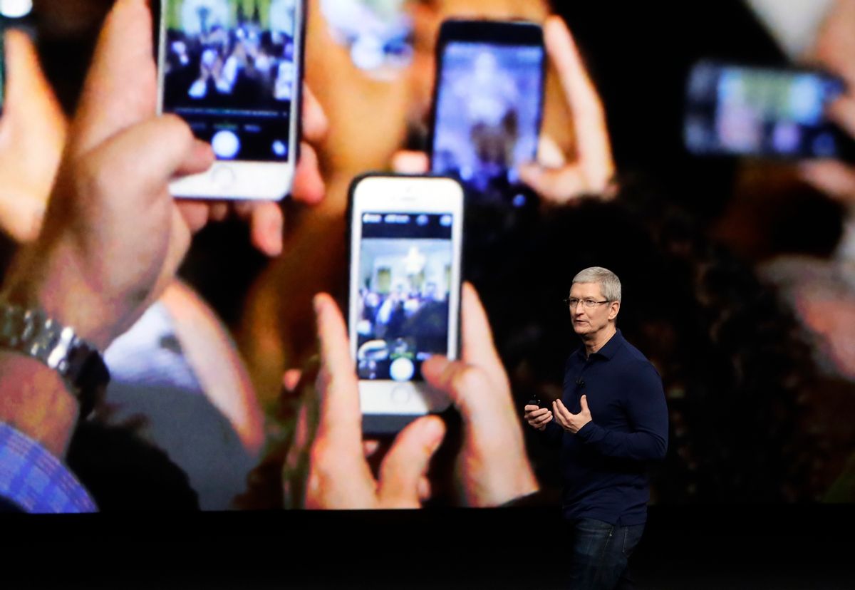 FILE - In this Wednesday, Sept. 7, 2016, file photo, Apple CEO Tim Cook announces the new iPhone 7 during an event to announce new products, in San Francisco. Apple still hasn’t shown any sign of being able to duplicate its late founder Steve Jobs’ knack for game-changing innovation, but that isn’t stopping the world’s most valuable company from reaching new heights. The main reason: Before Jobs died in 2011, he left behind the iPhone, a product with such a devout following that it’s expected to generate billions of dollars in profit for the foreseeable future even if the company isn’t as clever as it once was. (AP Photo/Marcio Jose Sanchez, File) (AP)