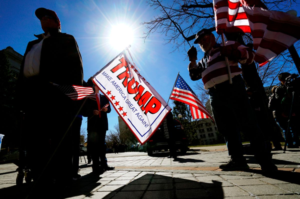 Supporters of U.S. President Donald Trump attend a "Spirit of America" rally in Denver February 27, 2017.     (Reuters/Rick Wilking)