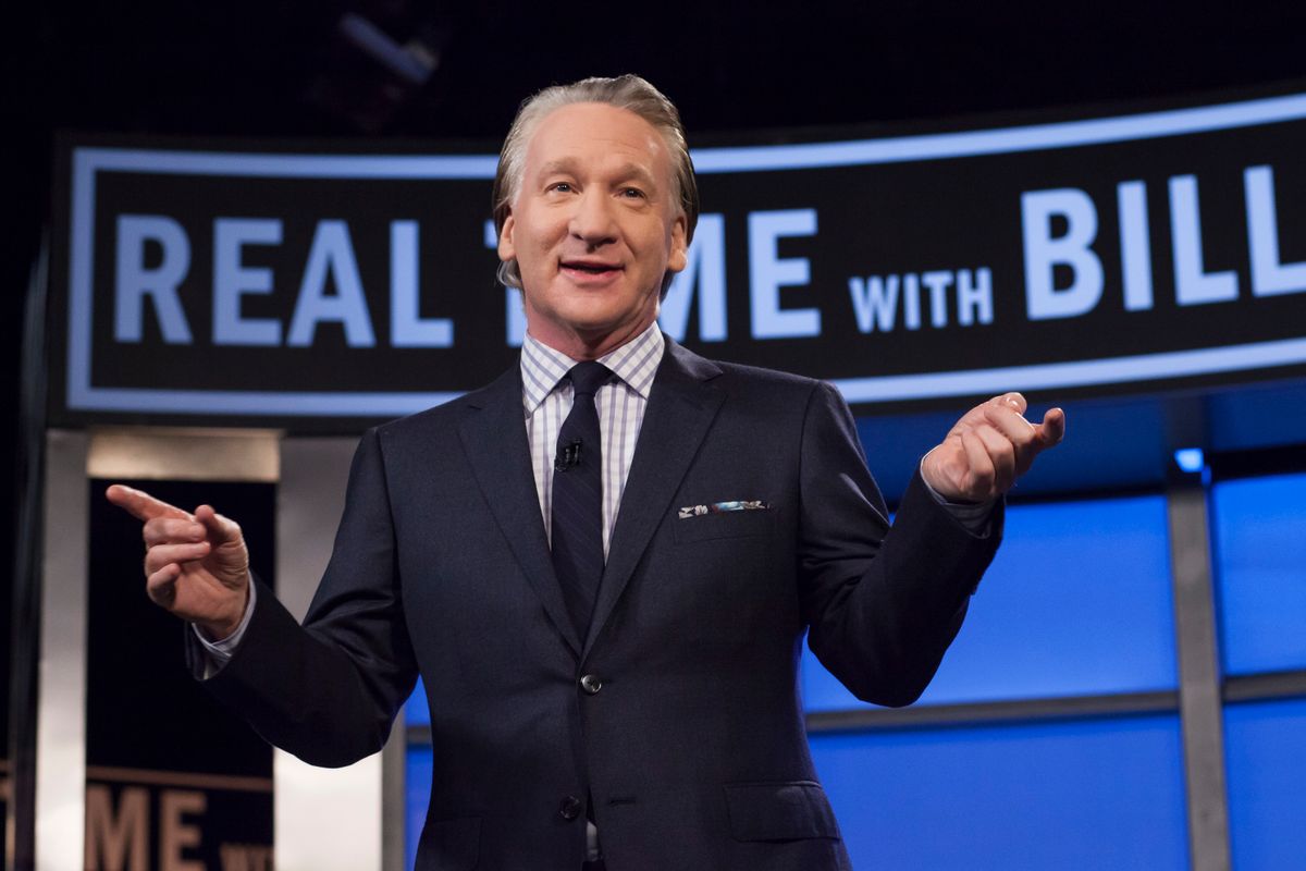 This April 8, 2016 photo released by HBO shows Bill Maher, host of "Real Time with Bill Maher," during a broadcast of the show in Los Angeles. Controversial Breitbart editor Milo Yiannopoulos will join Maher on his political talk show on Friday, Feb. 17. (Janet Van Ham/HBO via AP) (AP)
