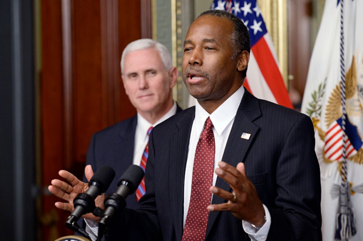 Dr. Ben Carson is sworn in as Secretary of Housing and Urban Development (AP/Olivier Douliery)