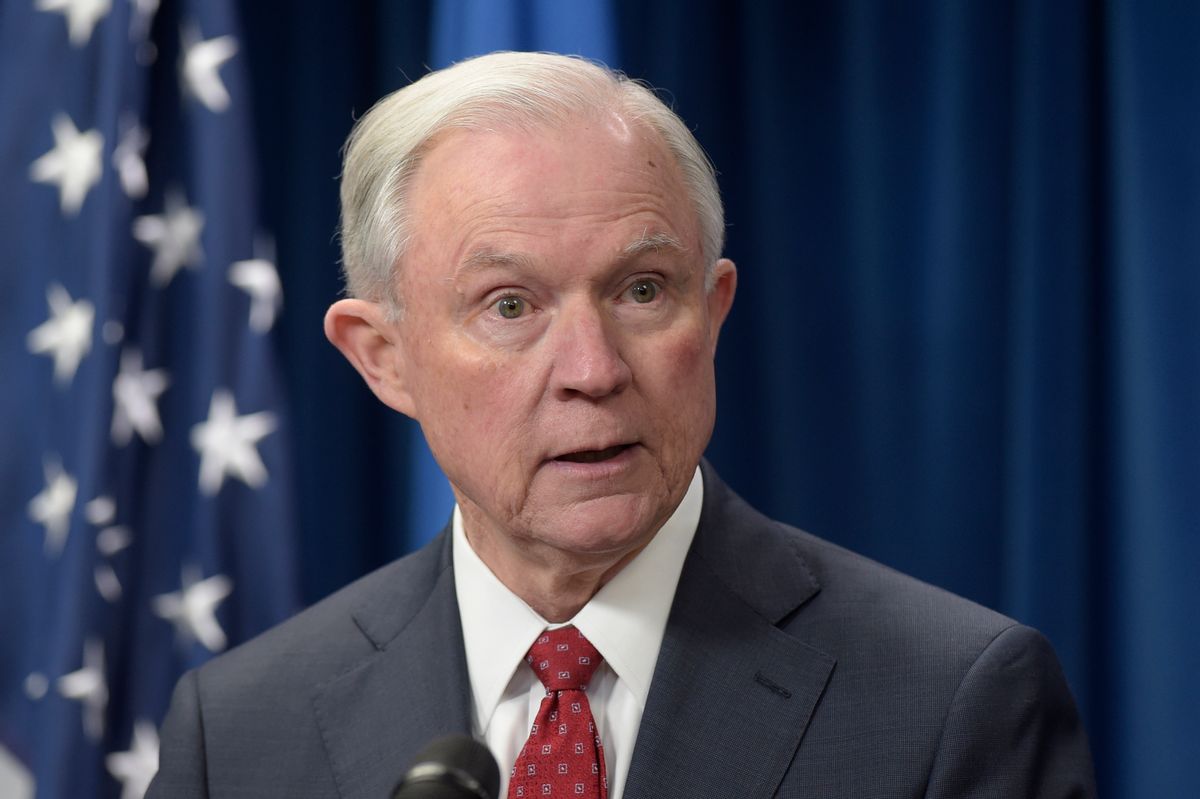  (FILE - In a Monday, March 6, 2017 file photo, Attorney General Jeff Sessions makes a statement on issues related to visas and travel, at the U.S. Customs and Border Protection office in Washington. On Wednesday, March 8, two days before Sessions gave dozens of the country's top federal prosecutors just hours to resign and clean out their desks, he gave those political appointees a pep talk during a conference call.  (AP Photo/Susan Walsh, File)