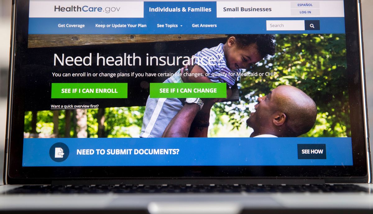FILE - In this Feb. 9, 2017, file photo, the HealthCare.gov website, where people can buy health insurance, is displayed on a laptop screen in Washington.  (AP Photo/Andrew Harnik, File) (AP)