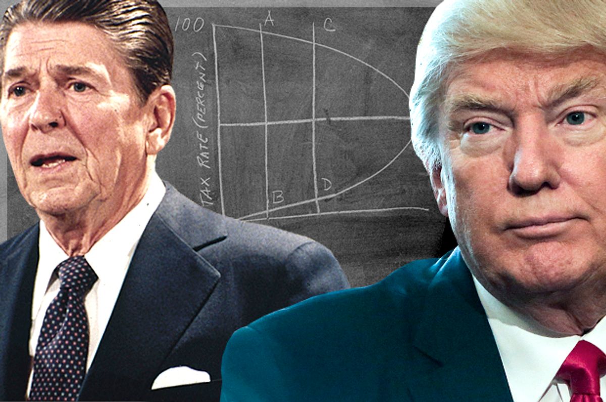 Ronald Reagan; Donald Trump   (AP/Getty/Aude Guerrucci/Salon)