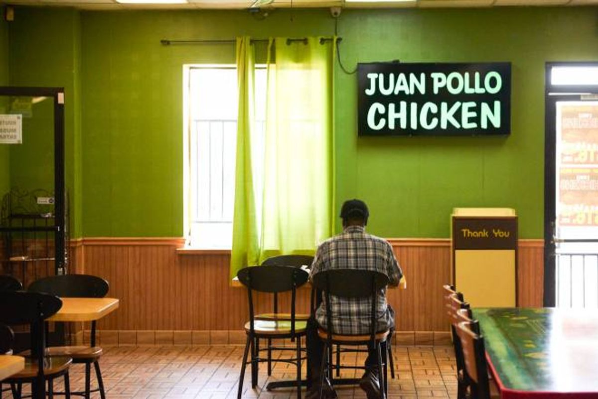 Inside the Juan Pollo restaurant in San Bernardino (Sara Swaty/Narratively)