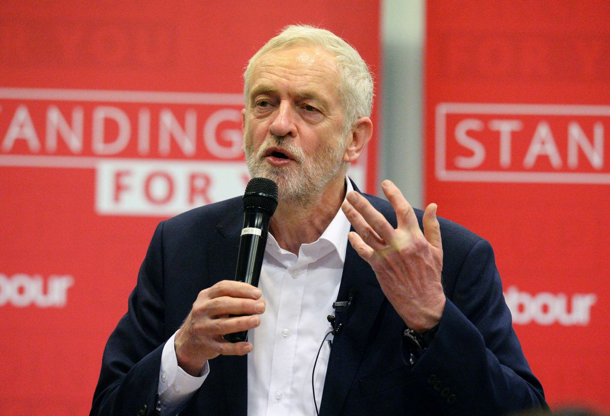 Labour Party leader Jeremy Corbyn speaks at a meeting in Birmingham, England. (Ben Birchall/PA via AP) (AP)