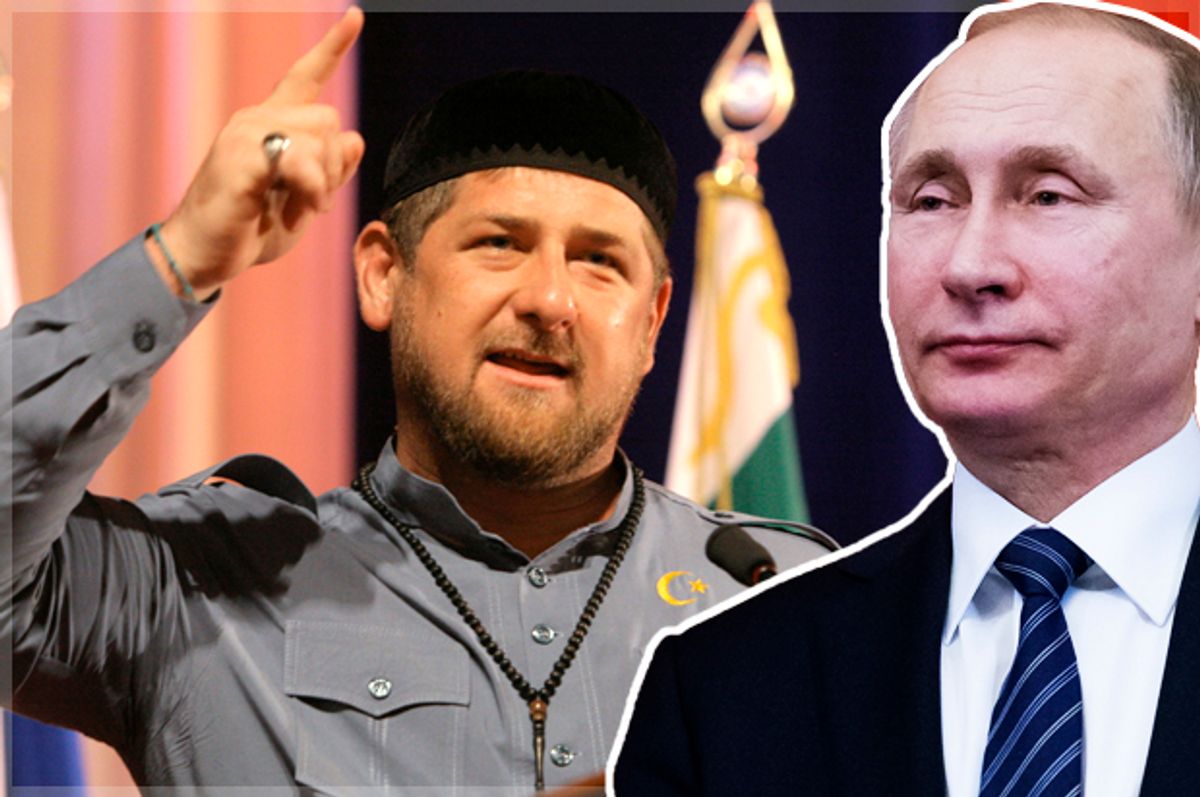 Ramzan Kadyrov; Vladimir Putin   (AP/Musa Sadulayev/Reuters/Sergei Karpukhin)