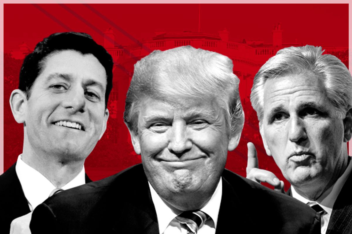 Paul Ryan; Donald Trump; Kevin McCarthy   (AP/Eric Gay/Matt Rourke/Molly Riley/Ron Edmonds/Salon)