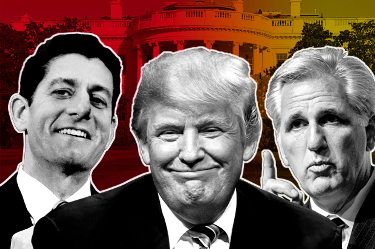 Paul Ryan; Donald Trump; Kevin McCarthy   (AP/Getty/Salon)