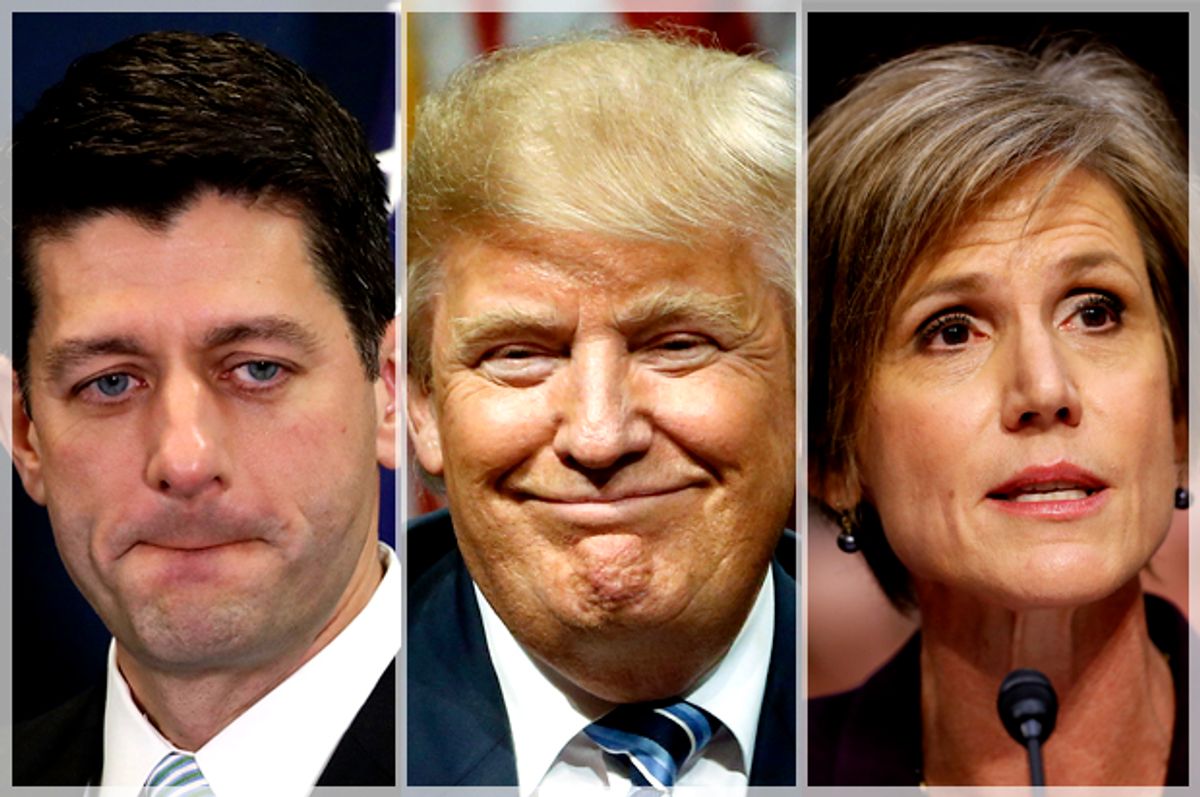 Paul Ryan; Donald Trump; Sally Yates   (Getty/Mark Wilson/AP/Matt Rourke/Pablo Martinez Monsivais)