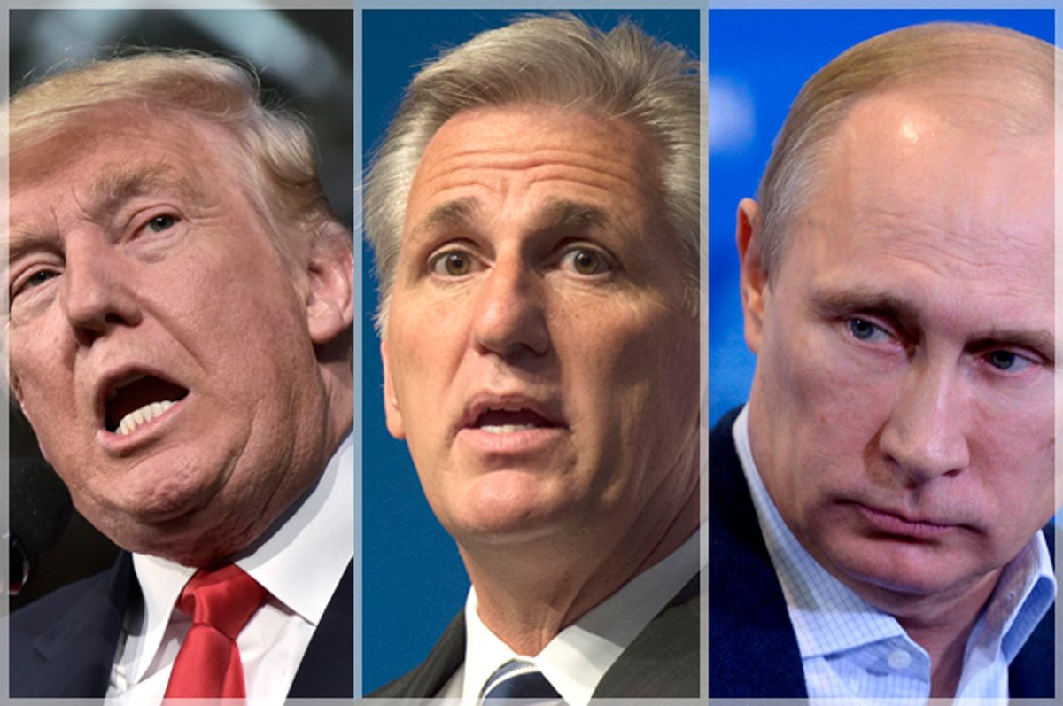 Donald Trump; Vladimir Putin; Vladimir Putin   (Getty/Mandel Ngan/AP/Molly Riley/Alexei Nikolsky)
