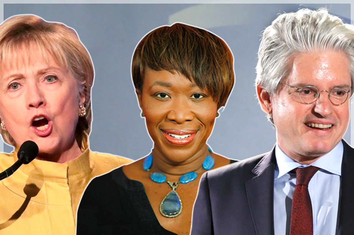 Hillary Clinton; Joy Reid; David Brock   (Getty/ Drew Angerer/AP/Andy Kropa/Danny Johnston)