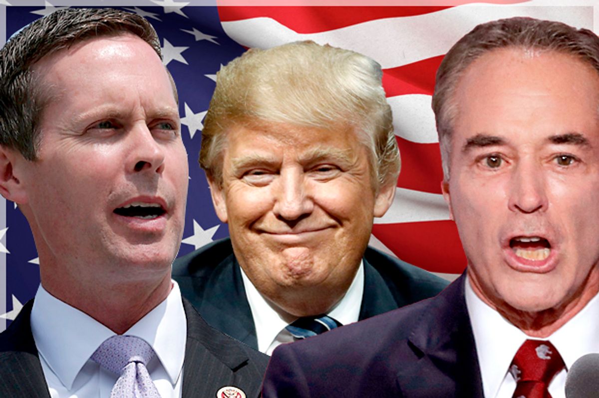 Rodney Davis; Donald Trump; Chris Collins (Getty/Chip Somodevilla/AP/Matt Rourke/J. Scott Applewhite)