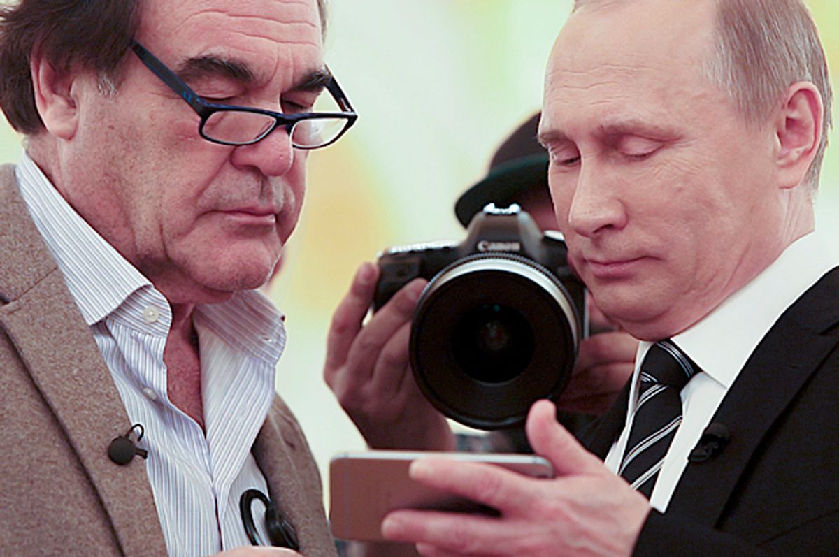 Oliver Stone and Vladimir Putin in "The Putin Interviews" (Courtesy Of Showtime/Komandir)