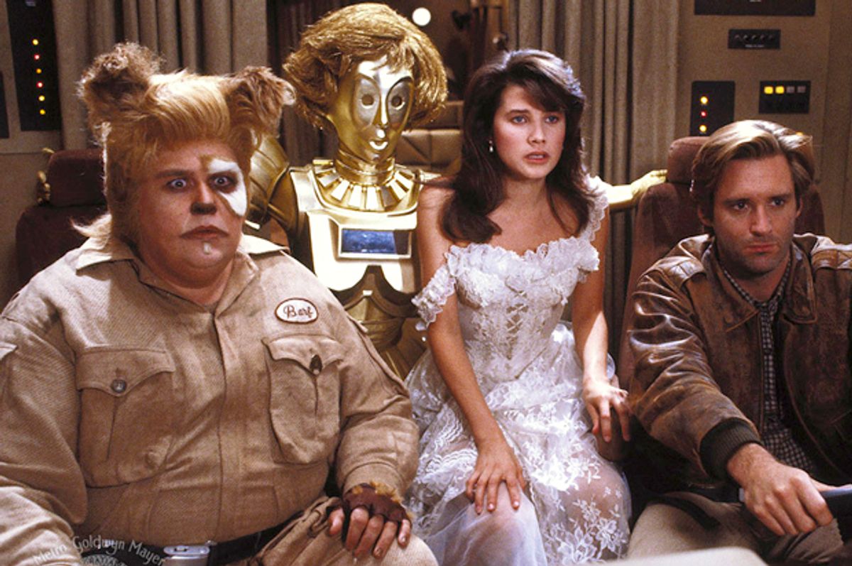 Bill Pullman, John Candy, Daphne Zuniga, and Lorene Yarnell Jansson in "Spaceballs" (Metro-Goldwyn-Mayer Studios)