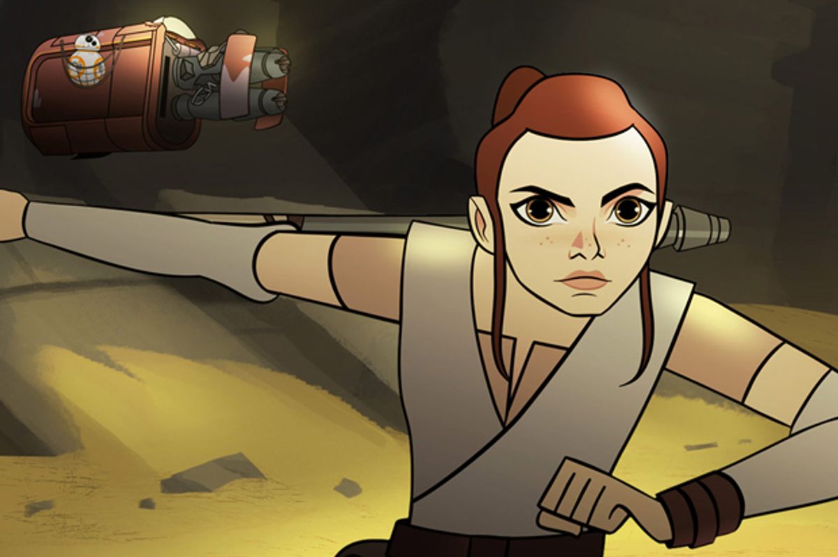 Daisy Ridley as Rey in "Star Wars: Forces of Destiny" (LucasFilm)