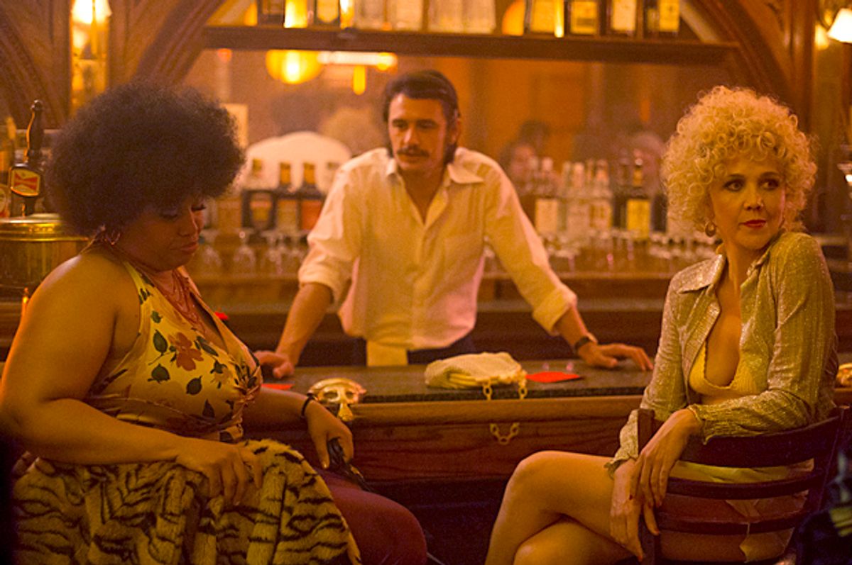 Pernell Walker, James Franco and Maggie Gyllenhaal in "The Deuce" (HBO/Paul Schiraldi)