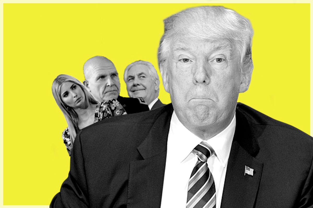 Ivanka Trump; H.R. McMaster; Rex Tillerson; Donald Trump (AP/Molly Riley/Susan Walsh/Getty/Ron Sachs/Sean Gallup)