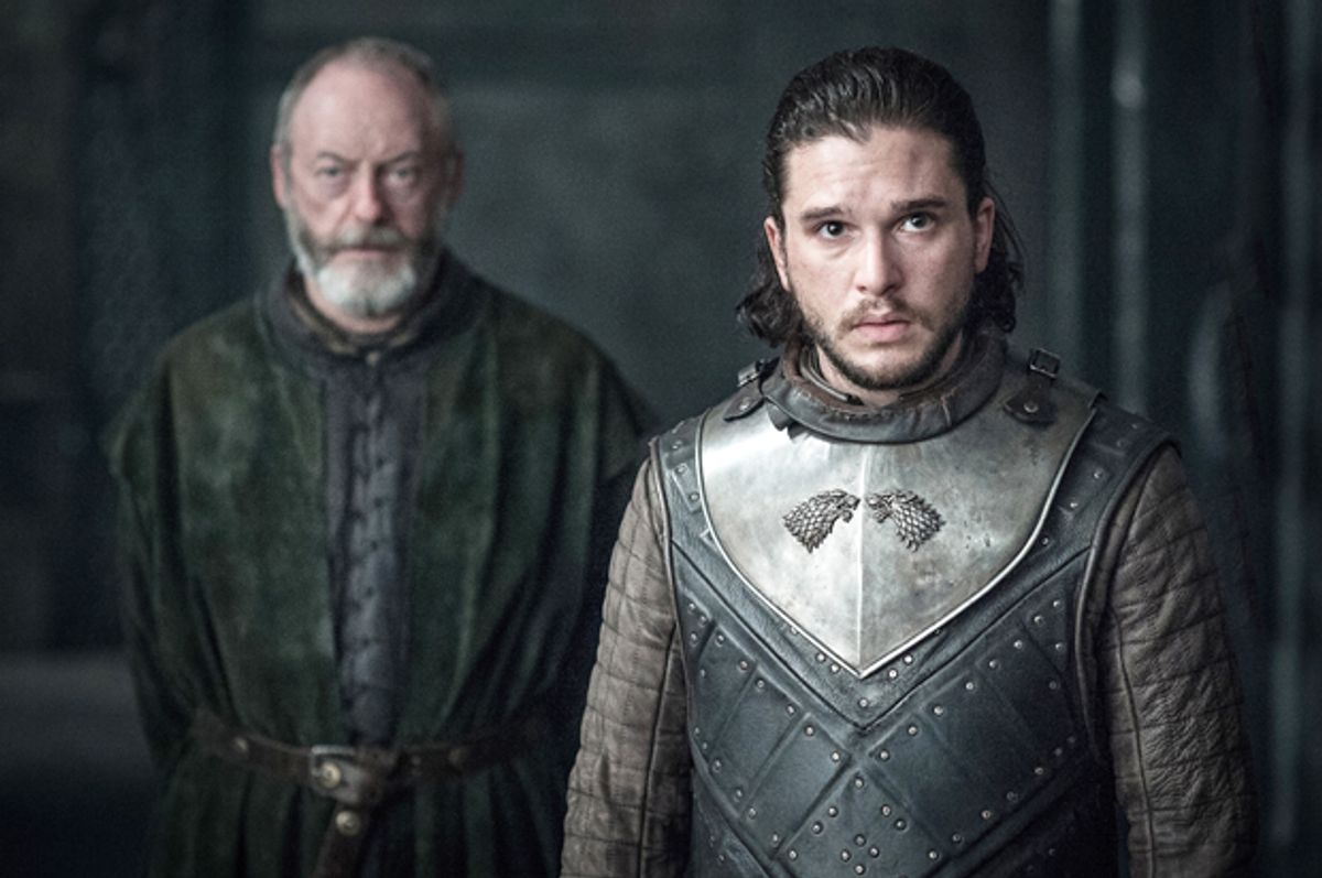 Liam Cunningham and Kit Harington in "Game of Thrones" (HBO/Helen Sloan)