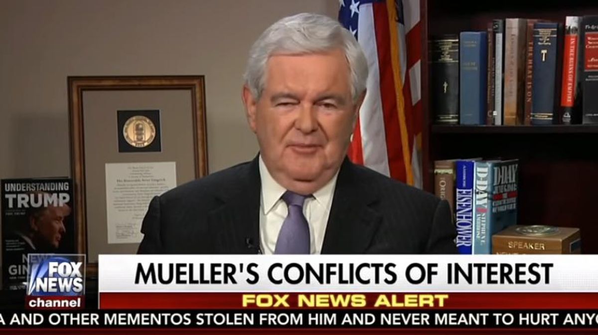 Newt Gingrich during a July 20, 2017 interview on the Fox News Channel program "Hannity." (Photo via screenshot)