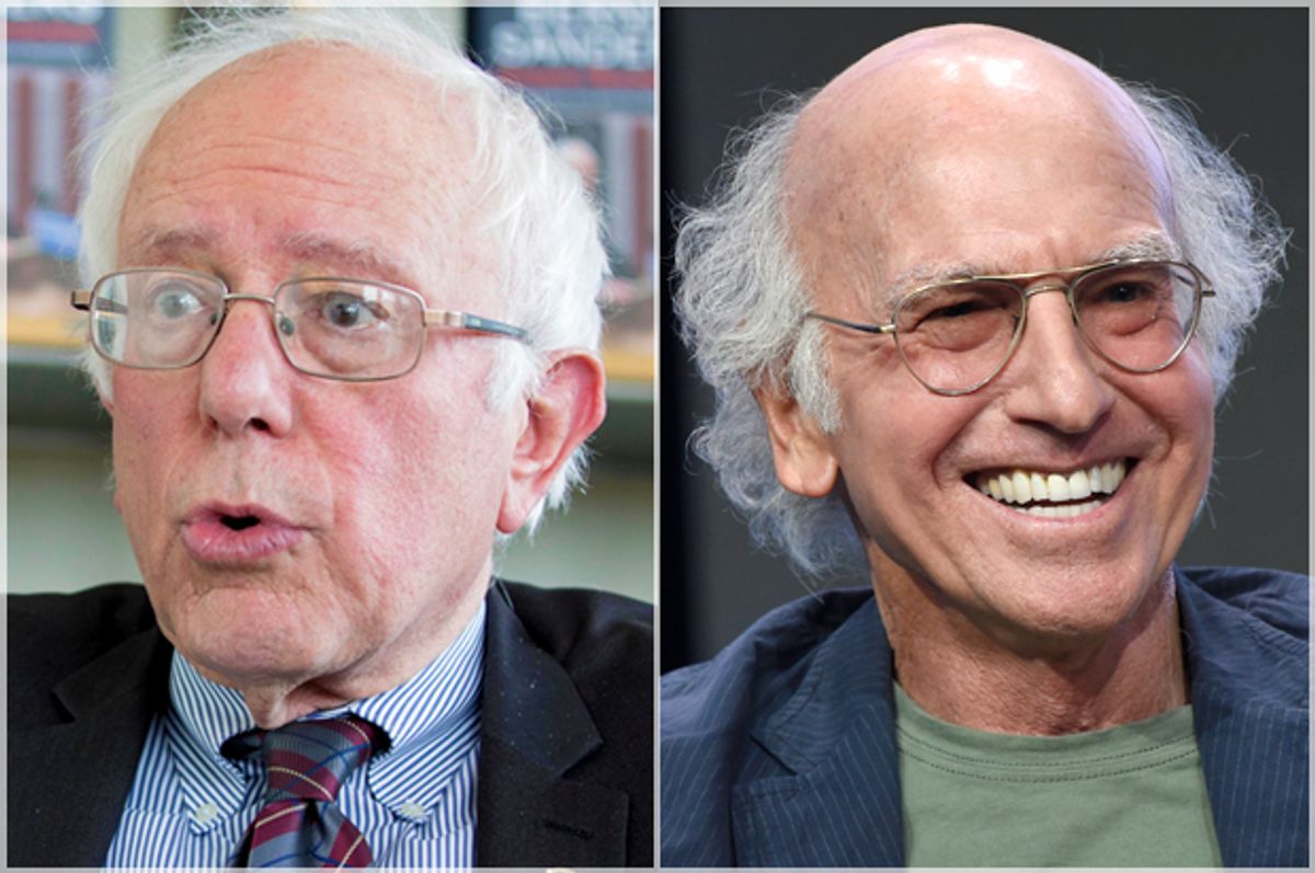 Bernie Sanders; Larry David   (AP/Kay Nietfeld/Chris Pizzello)