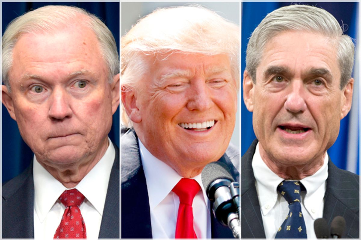Jeff Sessions; Donald Trump; Robert Mueller   (AP/Susan Walsh/Alex Brandon/Getty/Saul Loeb)