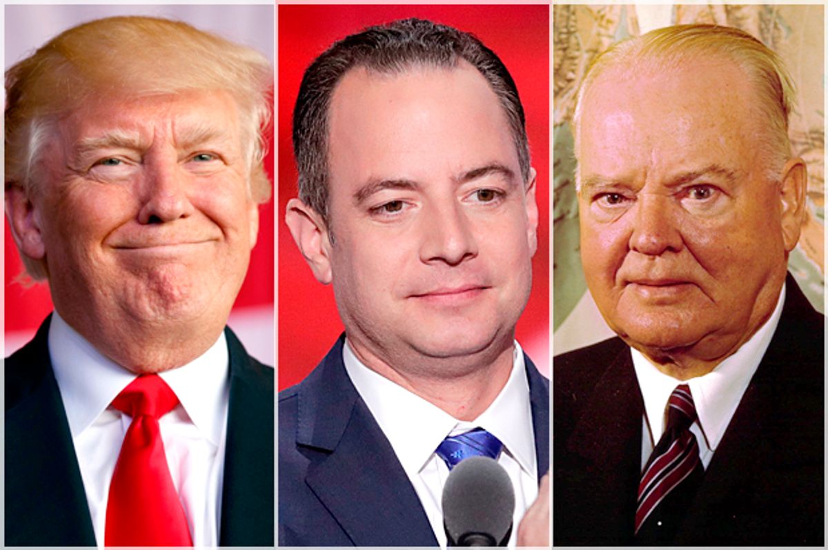 Donald Trump; Reince Priebus; Herbert Hoover   (AP/Evan Vucci/J. Scott Applewhite/)