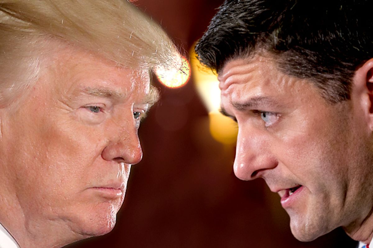 Donald Trump; Paul Ryan   (Getty/Mark Wilson/AP/Andrew Harnik/Salon)