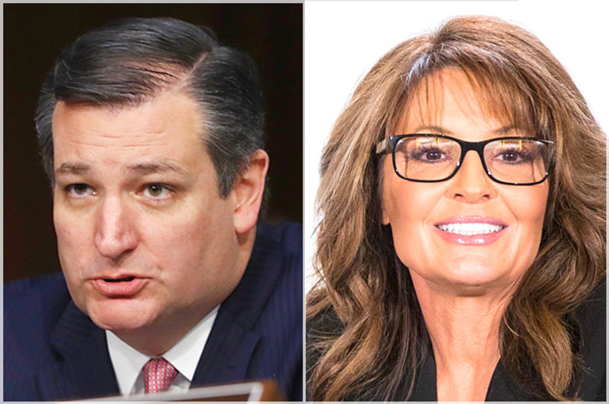 Ted Cruz; Sarah Palin   (AP/ablo Martinez Monsivais/Colin Young-Wolff)