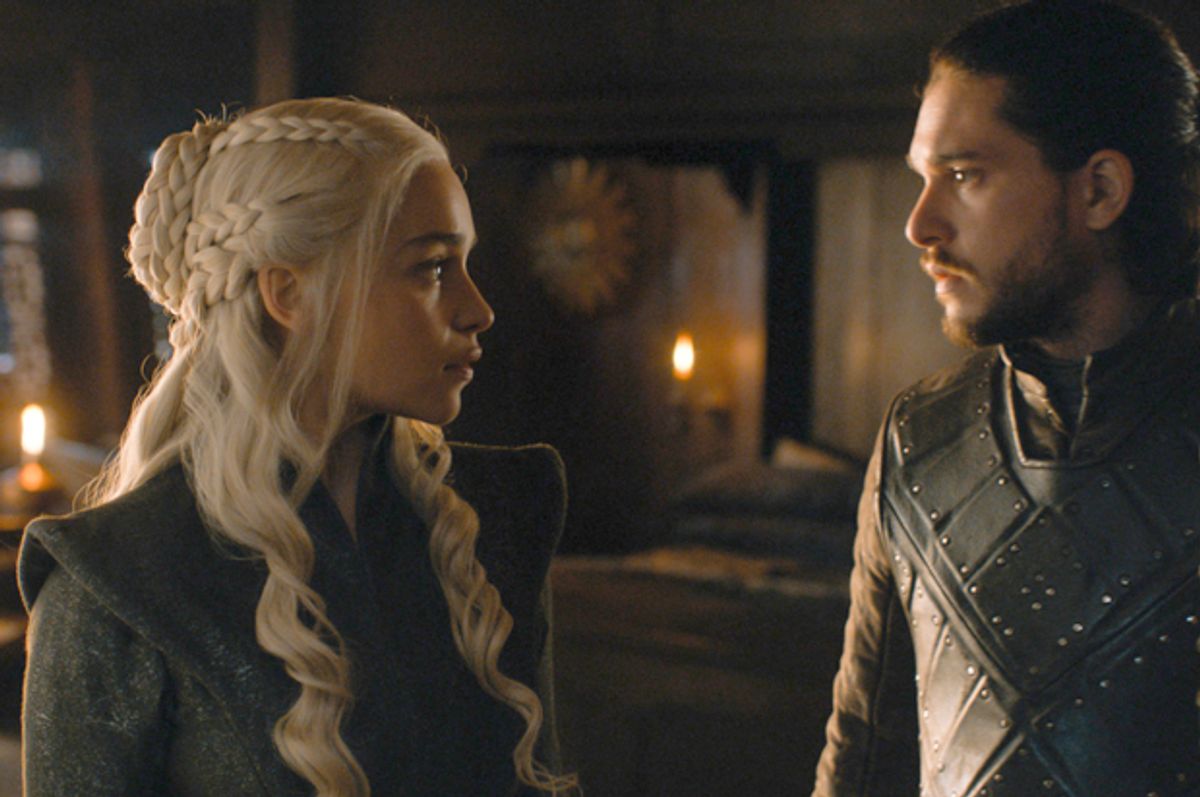 Emilia Clarke and Kit Harington in "Game of Thrones" (HBO)