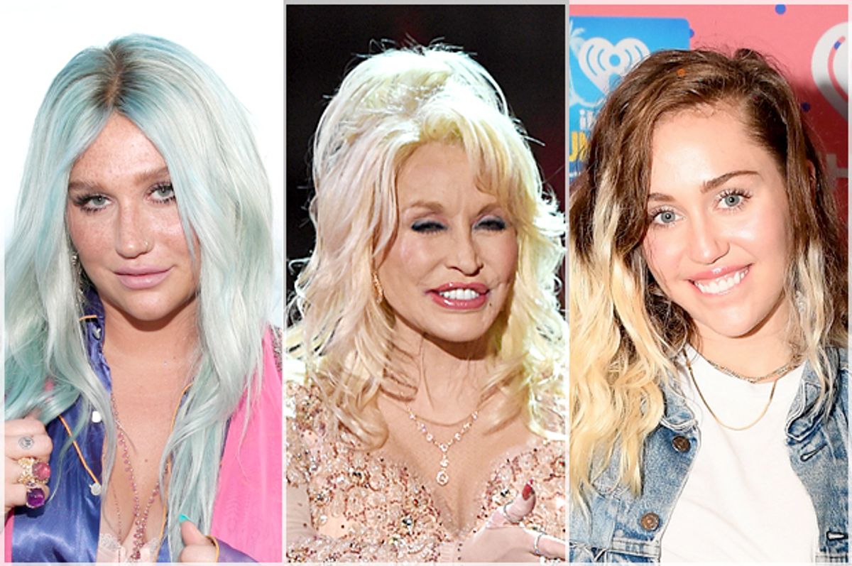 Kesha; Dolly Parton; Miley Cyrus   (Getty/Christopher Polk/Robyn Beck/Rob Foldy)