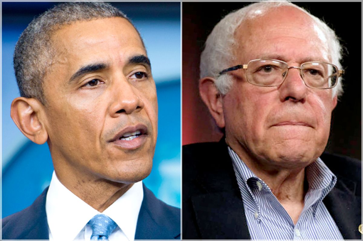 Barack Obama; Bernie Sanders   (Getty/Leigh Vogel/AP/Jae C. Hong)