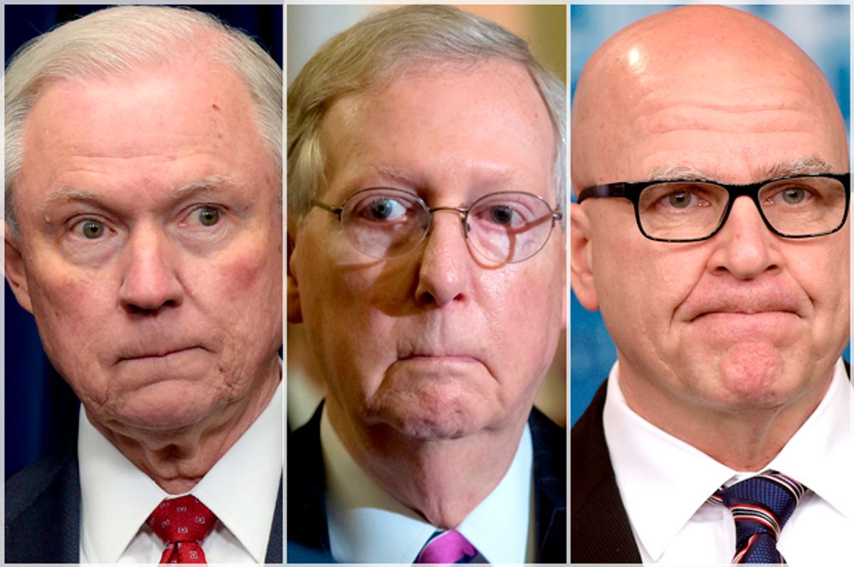 Jeff Sessions; Mitch McConnell; H. R. McMaster   (AP/Susan Walsh/J. Scott Applewhite)