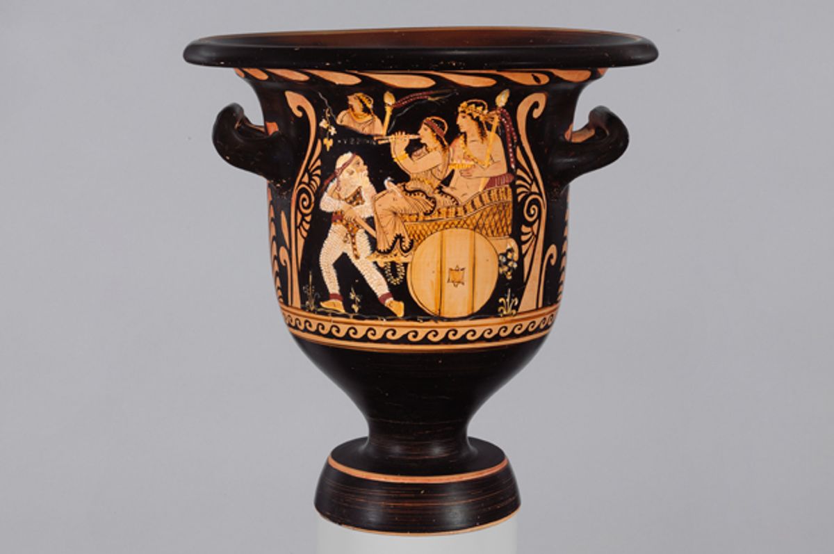 Terracotta bell-krater (mixing bowl) (The MET)