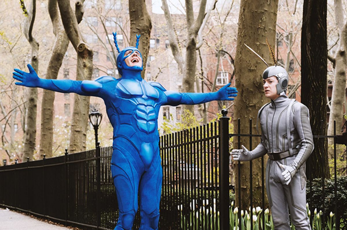 Peter Serafinowicz and Griffin Newman in "The Tick" (Amazon Studios)