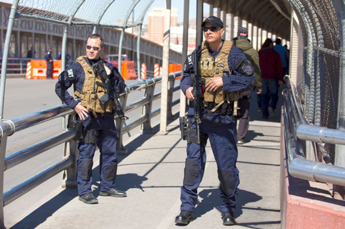 U.S. Customs and Border Protection officers patrol on the Paso del Norte Port of Entry in El Paso (AP/Ivan Pierre Aguirre)