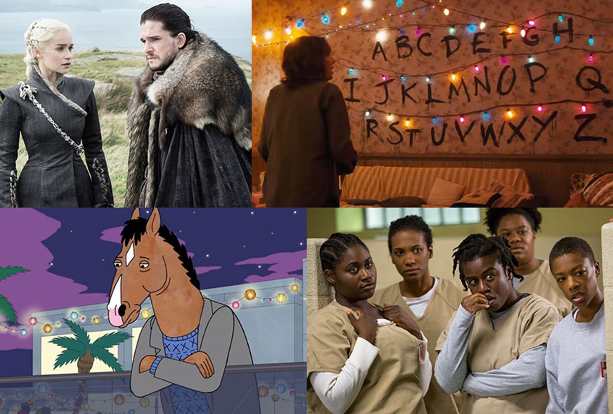 Game of Thrones; Stranger Things; BoJack Horseman; Orange is the New Black (Netflix/HBO)
