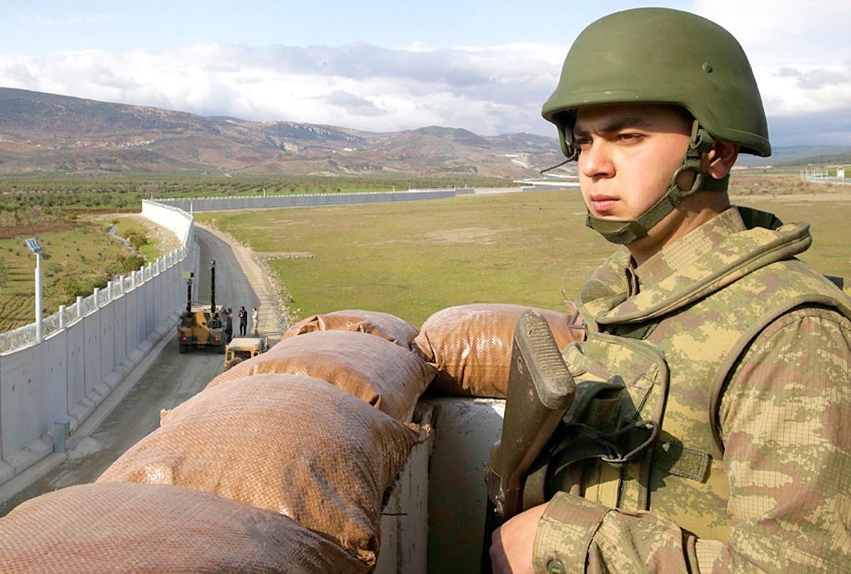 Turkish army soldier mans an outpost (AP/Lefteris Pitarakis)