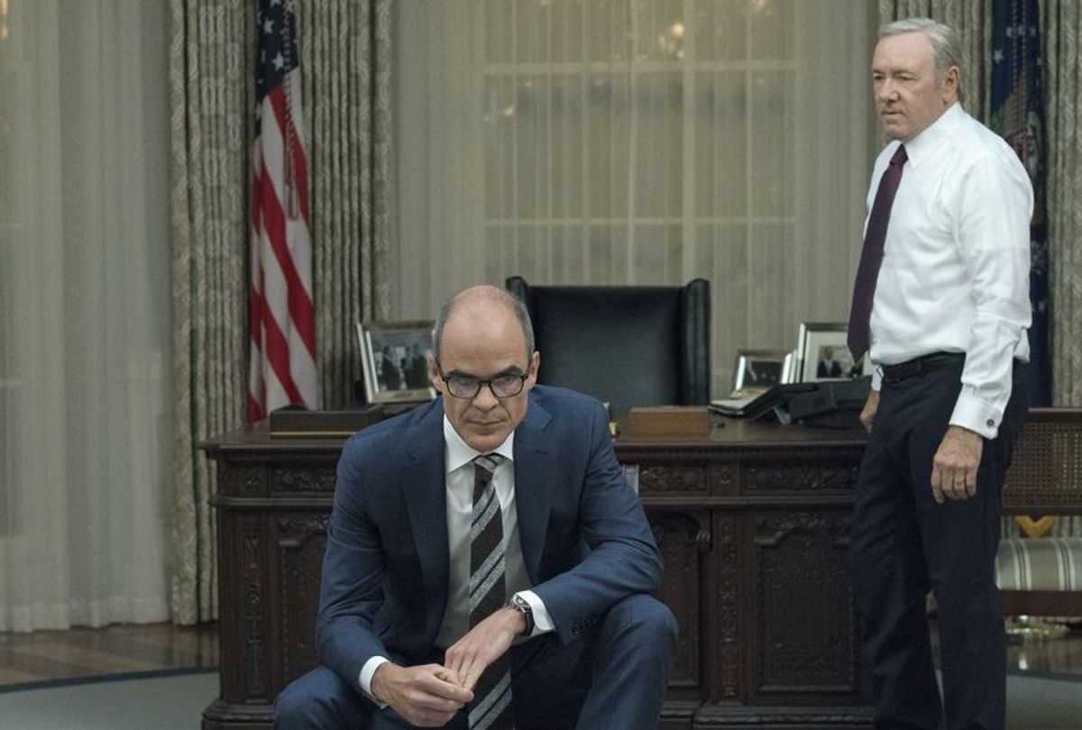 Michael Kelly and Kevin Spacey in "House of Cards" (Netflix)