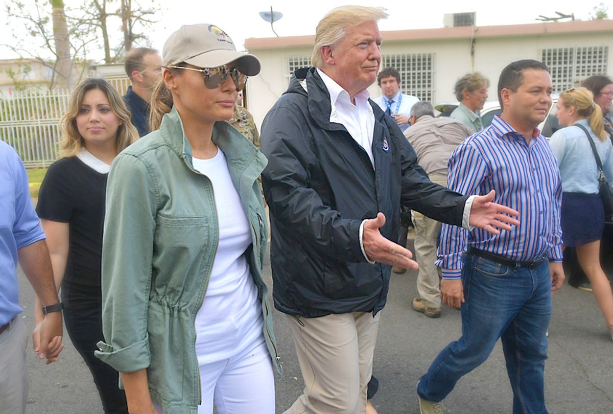 Donald Trump and Melania Trump visit residents affected by Hurricane Maria in Puerto Rico (Getty/Mandel Ngan)