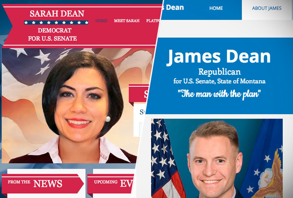 Sarah Dean and James Dean's campaign websites.  (Salon / jamesdeanforsenate.com / sarahdeanforsenate.com)