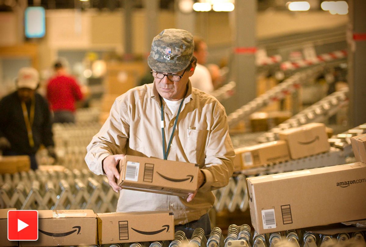 An Amazon.com employee at their Fernley, Nev., warehouse. (AP/Scott Sady)