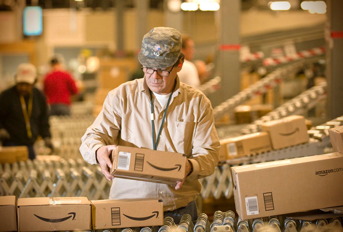 An Amazon.com employee at their Fernley, Nev., warehouse. (AP/Scott Sady)
